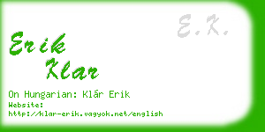 erik klar business card