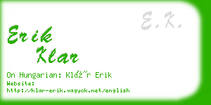 erik klar business card